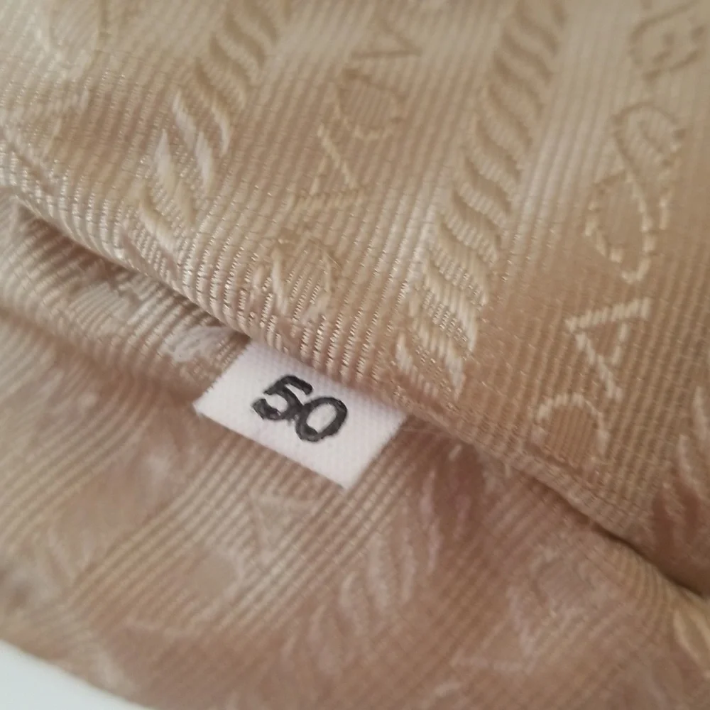 Prada Beige Canvas and Orange Leather TrimTote Bag